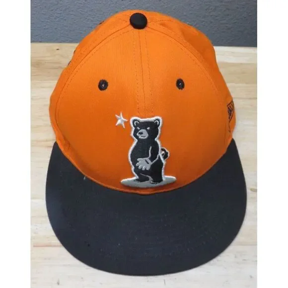 Baseballism Limited Edition Cali Bay Bear Cap Hat Snapback Orange Black Baseball